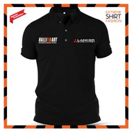Premium Polo Tee Shirt Mitsubishi Ralliart Lancer Evolution 7 8 9 Baju T-Shirt Lelaki Design Logo Su