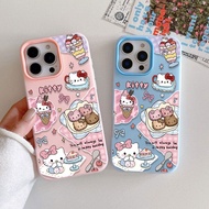 Cute ice cream KT cat Jelly 2-in-1 Phone Case For Xiaomi Redmi 9A 9i 9C 10A 13C A1 + A2 + A5 Xiaomi 