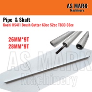 Koshi Pipe and Shaft 26mm*9T & 28mm*9T Straight Shaft Brush Cutter 63cc 52cc TB33 33cc Grass Cutter 