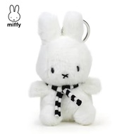 จี้ตุ๊กตาน่ารัก Miffy ตุ๊กตาน่ารักแขวนผ้าพันคอลายทางสีดำและสีขาวน่ารักของขวัญมินิฟิกเกอร์สำหรับเด็กผ