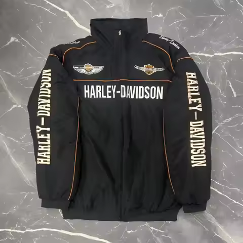 Harley Davidson Man Embroidery Jacket Autumn Winter Motorcycle Cycling Uniform Jacket Racing Suit La