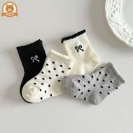 Children Socks Children's Stockings Boys' Girls' Spring Summer Sweet Girls Black White Gray Lace Mid