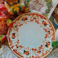 1925年Royal Albert 英國製手繪玫瑰伊萬里古董點心盤蛋糕盤