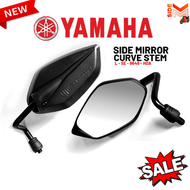YAMAHA YTX LEGITMOTO ORIGINAL SIDE MIRROR CURVE BLACK/CHROME STEM NON-GRADED CLEAR LENS 1PAIR