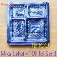 [Contents 100] 4-Section Mica Size 18 Send for 18x18 rice boxes 4-Section Micat/ for 18x18 boxes Cle