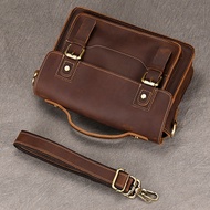 Crazy Horse Original Premium Genuine Leather Men's Sling Bag - Genuine Men's Leather Sling Bag - Gen