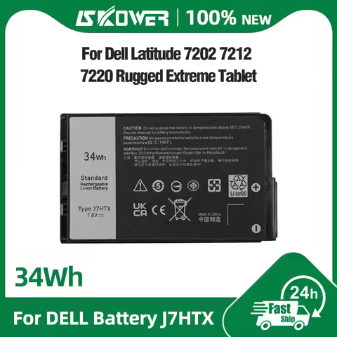 34Wh J7HTX Battery for Dell Latitude 12 7202 7212 7220 Rugged Extreme Tablet T03H T03H001 T03H002 7X