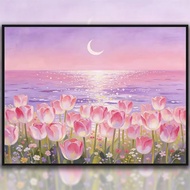 Cross Stitch 2026 New Style Flower Sea Tulip Print Cross Stitch Healing Handmade Beginner Simple Emb