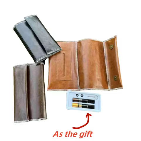 PU Leather Tobacco Pouch Bag Rolling Paper Case Wallet Tip Paper Holder Smoking Accessories Includin