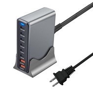 670W GAN Charger 6 In 1 เดสก์ท็อปสถานีชาร์จ 140W PD3.1 PD USB Charger สําหรับ macbook pro iphone 13