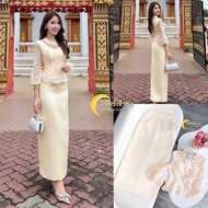 JJ002 Monday Set Lace Shirt Match Ready-Made Sarong And Brooch [2PM]