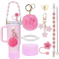Stanley Cup Accessories Set- Water Bottle Handle Strap Siliocne Stanley Cup Boot Stanley Charms for 