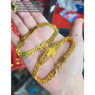 24k gold plated metal coin bracelet