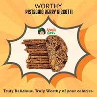 Worthy Pistachio Berry Biscotti - Premium Cookies Snacks, Made in Singapore