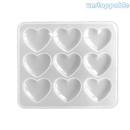 Un* Mirror Face Peach Heart Epoxy Silicone Mold Table Soft Ceramic Plaster Ornament