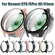PC Case+Glass Screen Protector for Huawei Watch GT6/GT6 Pro 46mm Bumper Case Cover Screen Film Shell
