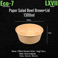 Brown Kraft Salad Paper Bowl 1300ml + Lid - Rice Bowl, Salad Bowl