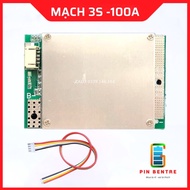 Mạch BMS 3S 100A/200A bảo vệ Pin Sắt 3.7V với 20 Mosfet sạc và xả cùng cổng