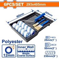 WADFOW WCB3H62 6-in-1 paint tray, brush, and roller set suitable for interior wall painting, genuine