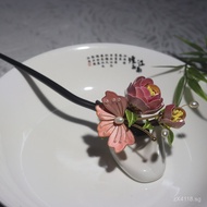 Velvet Flower Wrap Hanfu Classical Cheongsam Bun Hairpin Ebony Hair Accessories Hairpin Updo Filigre