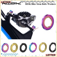 LETTER1 Stem Bolts Washers, RISK M5 M6 Bike Bolts Washers,  Titanium Alloy 4 Colors Flat Ring Outdoor Cycling