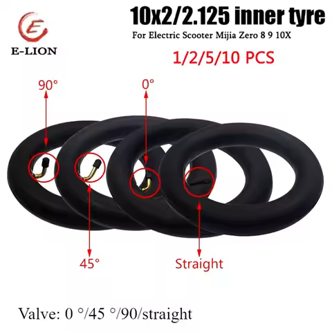 1/2/5pcs/10pcs 10inch 10x2/2.125 Tube Valve: 0 °/45 °/90/straight 10x2 Camera for Electric Scooter B