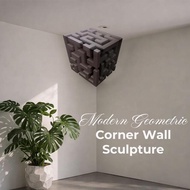 3D Illusion Wall Sticker Abstract Geometric Wall Art Peel and Stick 3D Illusion Graphic Decoration f