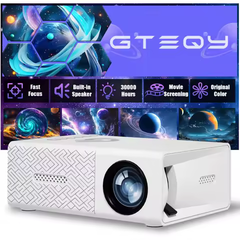 Mini projector, HD projector, portable projector, compatible with mobile phone/PC/USB/speaker, home 