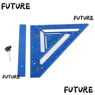 HL-FUTU Rafter Square Tool, With Jig Block Blue Triangular Ruler Protractor, Aluminum Alloy Double S
