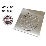 Stainless Steel Floor Grating Cover Floor Trap (4”x4”) (6”X6”)