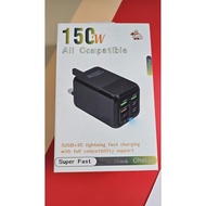 150W Multi-Port Fast Charger (3 USB + 3 Type-C)