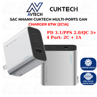 Củ Sạc Nhanh Cuktech 67w 65w 3 Cổng 2C+1A GAN PD/PPS/QC3 - A15C - HÀNG CHÍNH HÃNG