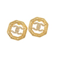 近全新 Chanel Matelassé Coco Mark T24 A Stone 金色耳環配件 1644 [二手] CHANEL
