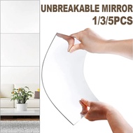 1-5Pcs 3D Square Mirror Wall Stickers/Acrylic Self-Adhesive Reflective Soft Mirror Sticker
