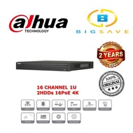 DAHUA 16CH / 16 CHANNEL NVR5216-16P-4KS2E 1U 4K H.265 2HDD NVR NETWORK RECORDER WITH 16 PORT POE