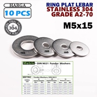 SS 304 / Wide PlateRing M5x15 Stainless Steel A2-70 DIN 9021 Wide Flat Washer SUS RPSS05 M5
