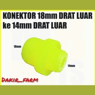 konektor nepel drat luar 18mm sambungan sprayer