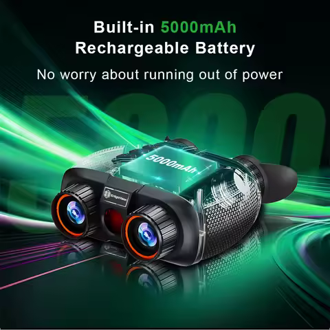1000m 8K Night Vision Binoculars 3D VR Infrared Night Vision 6X Digital Zoom 5000mAh Battery,Compass