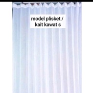 Vitras Gorden Putih Lebar 2 Meter 250-3Meter Gorden Jendela Putih Transparan Gorden Vitrase Jendela 