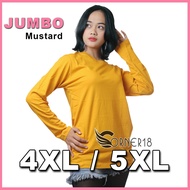 KATUN Women's Jumbo T-Shirt Long Sleeve LD 130 XXXXL 5XL Cotton Mustard