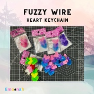 Fuzzy Wire Heart Keychain Heart Keychain Fuzzy Wire Decoration
