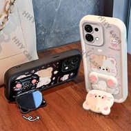 For OPPO A6 A5 Pro 5G Case OPPO A6S A6X 5G Case OPPO A6X 4G Case Kitten Mirror Stand Anti-Fall All-I