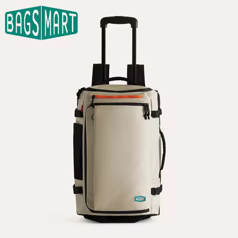 BAGSMART 43L Travel Backpack with Smooth PU wheels Large Capacity Roller Backpack MultiFunction Lugg