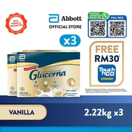 (WA Redemption)Glucerna Diabetes-Specific Formula - Vanilla BIB (2.22kg x 3) [Free RM30 TNG] [Exp 01