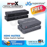 ArgoX 2x4 /4x2 HDMI Matrix Video Switch Splitter w/ 4K 60Hz Ultra HD, Support 3D, 3.5mm Audio Output