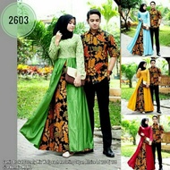 Couple Gamis Mix Brokat Baju Batik Keluarga Batik Couple Set Brokat