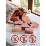 10pcs Cedar Wood Block Assortment - Heart, Round, Square, Sphere Shapes - Moth Repellent, Insect/Pes