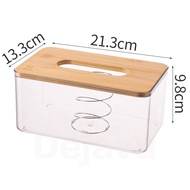 Inaso Tempat Tisu Kotak Tisu Kayu Transparan Tissue Kamar Mandi Dapur Tempat Tisue Organizer Modern 
