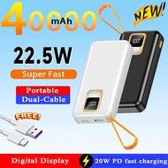 40000mAh powerbank fast charging Large Capacity power bank With 2 cable Portable charger