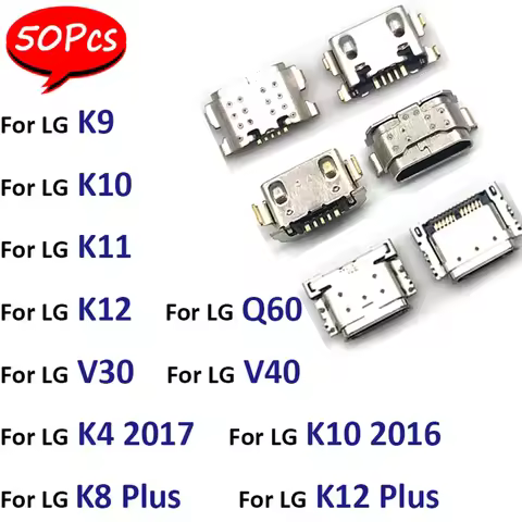 50Pcs，K50S V10 V30 V40 Q60 K8 K12 Plus 2018 Micro USB Charging Connector Plug Dock Socket Port For L